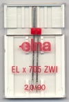ELNA Double ELX705 ZWI Needle - UNCARDED - Product Image